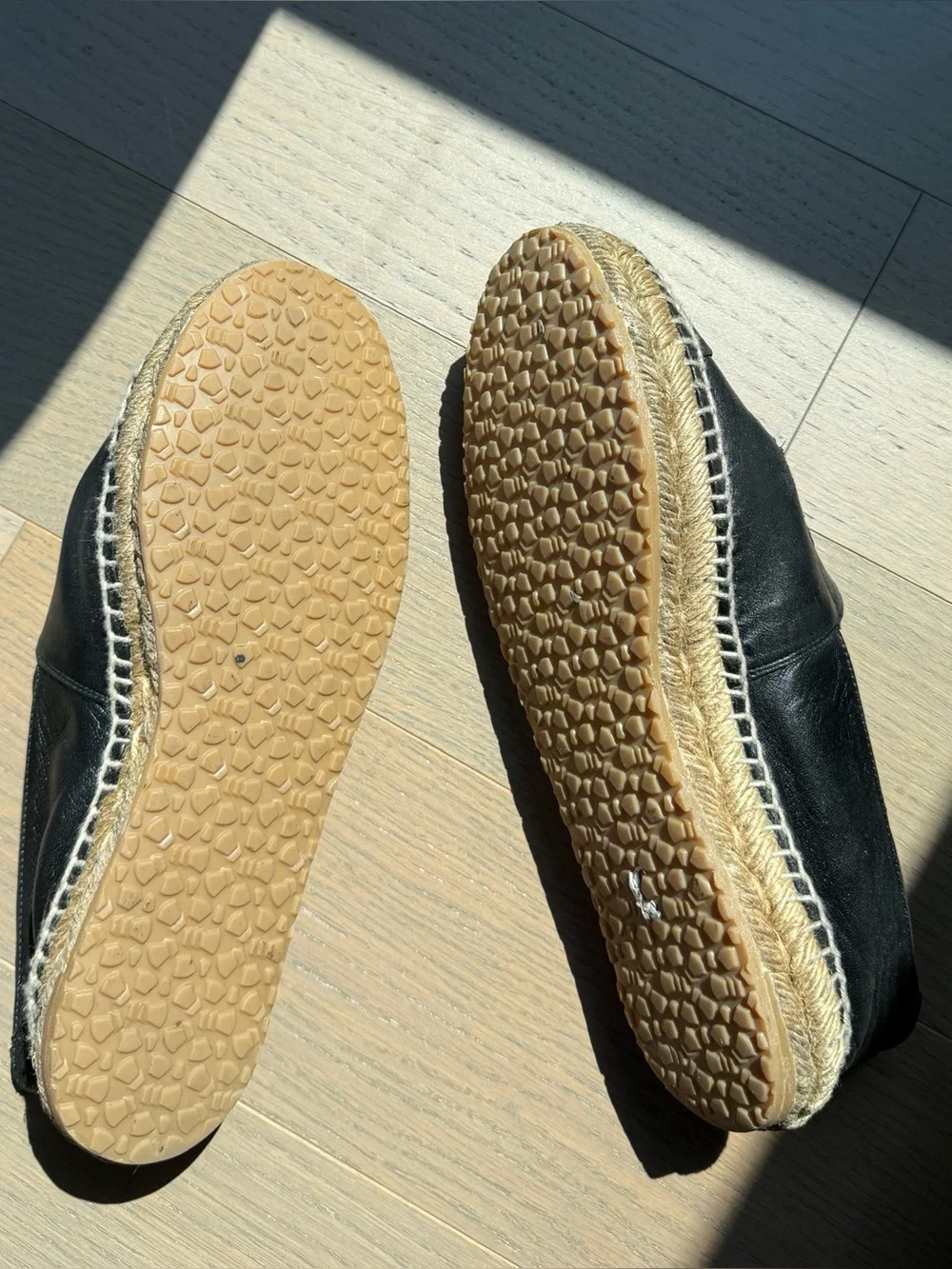 Chanel Black Leather Espadrilles